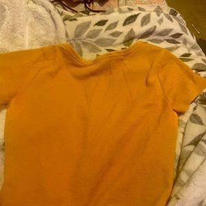 forever 21 cropped button tee